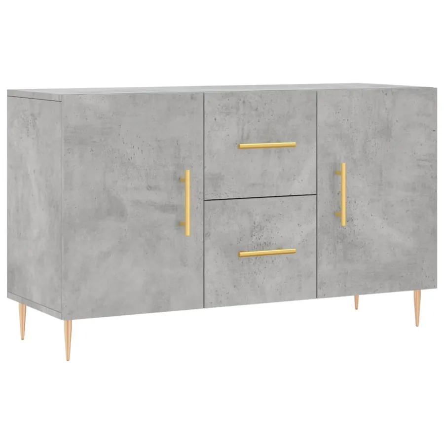 Buffet gris béton 100x36x60 cm bois d'ingénierie - 2