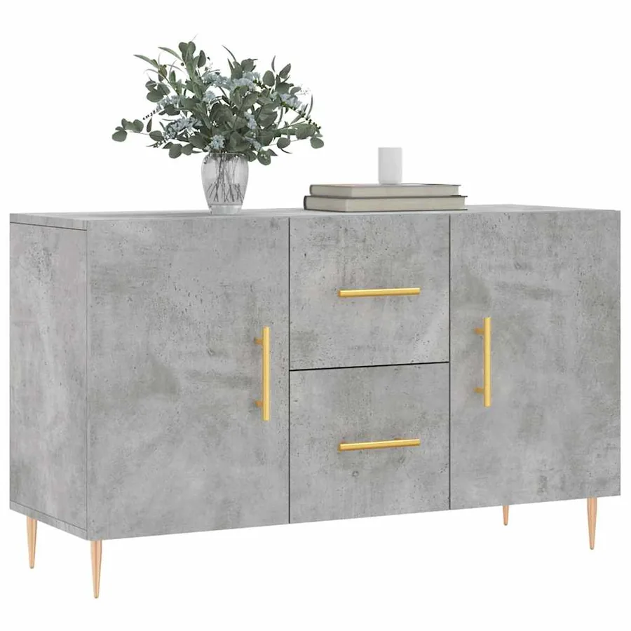 Buffet gris béton 100x36x60 cm bois d'ingénierie - 3