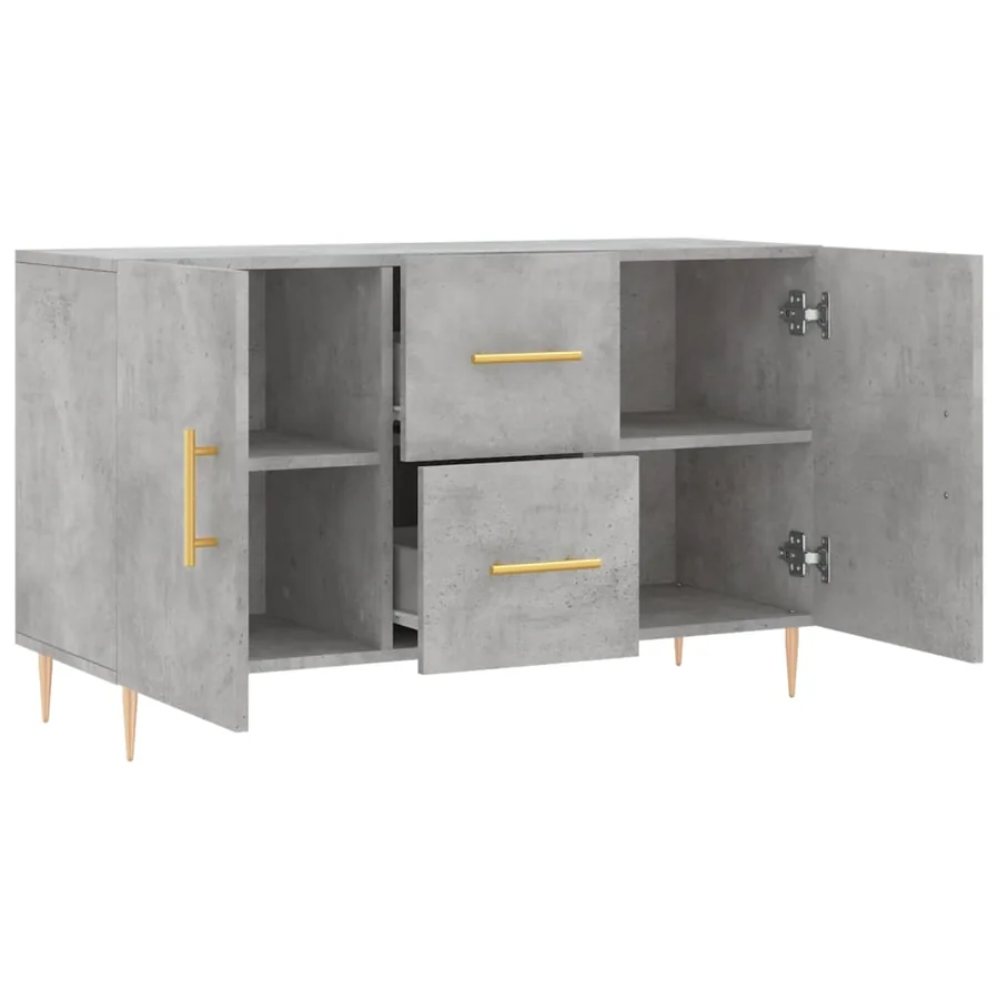 Buffet gris béton 100x36x60 cm bois d'ingénierie - 5