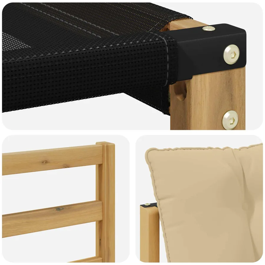 Ensemble de canapés d'extérieur 5 pcs Blanc et Beige - 7