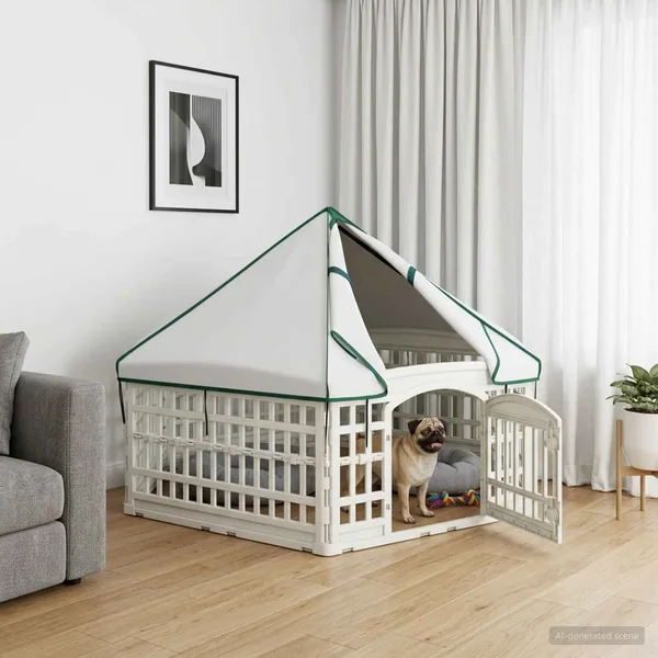 Parc de Jeu pour Chiens à 6 Panneaux 177,5 x 154,5 x 112 cm