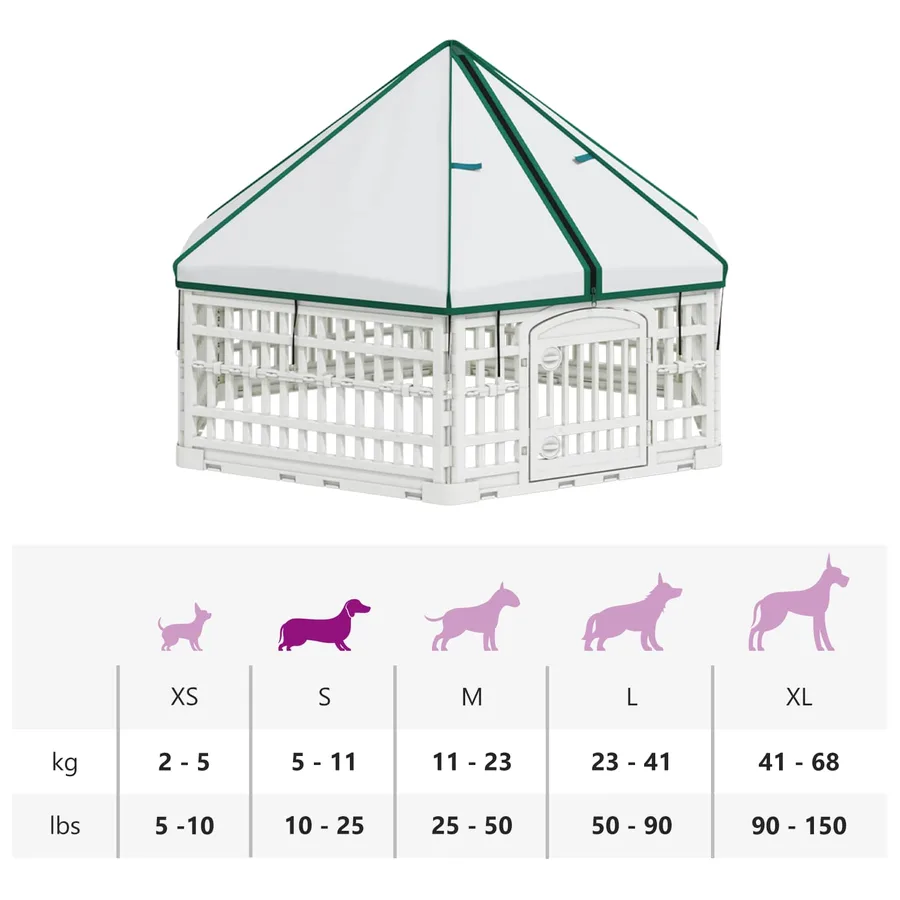Parc de Jeu pour Chiens à 6 Panneaux 122 x 106,5 x 82 cm Blanc - 10