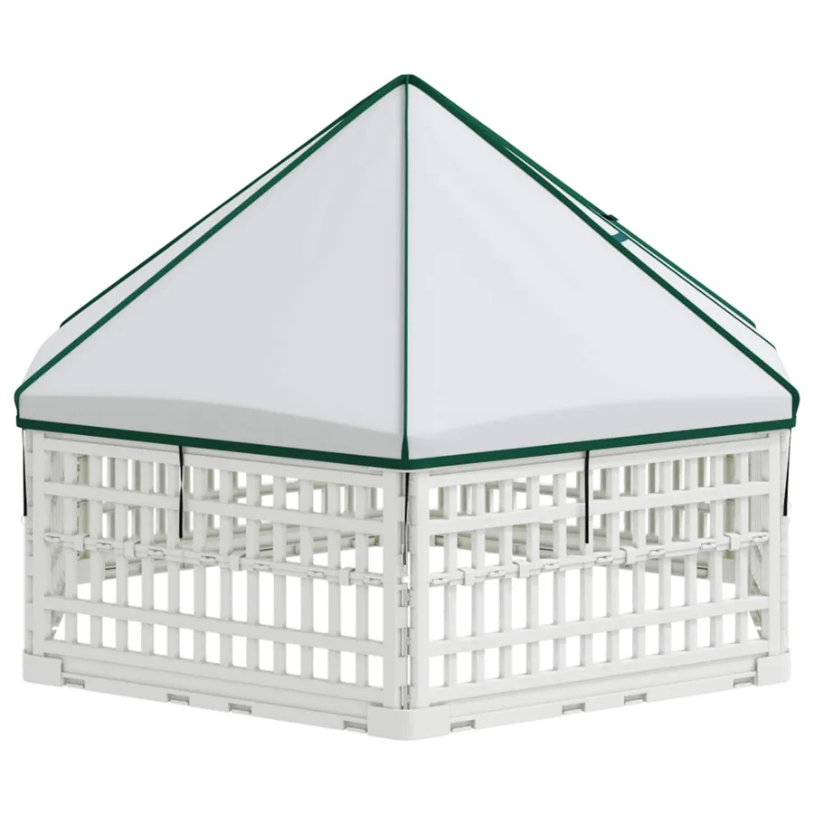 Parc de Jeu pour Chiens à 6 Panneaux 122 x 106,5 x 82 cm Blanc - 5