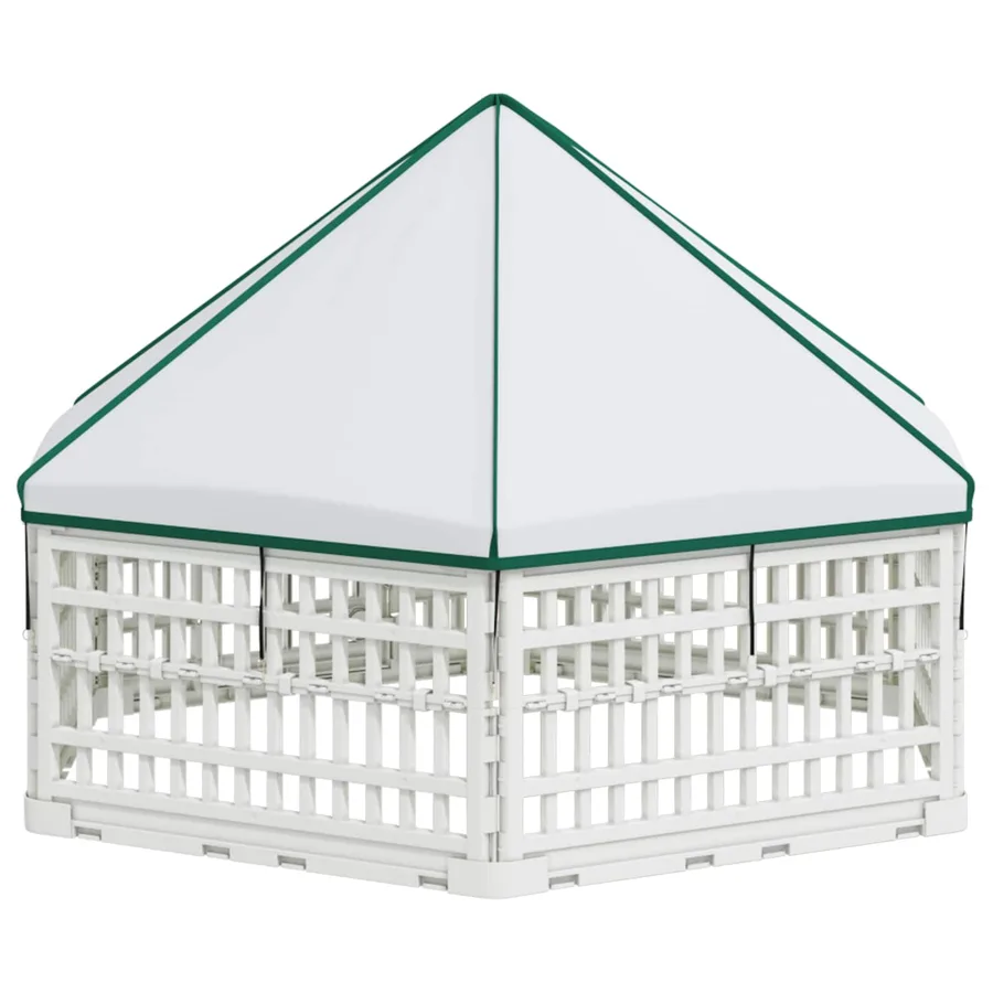Parc de Jeu pour Chiens à 6 Panneaux 122 x 106,5 x 82 cm Blanc - 6