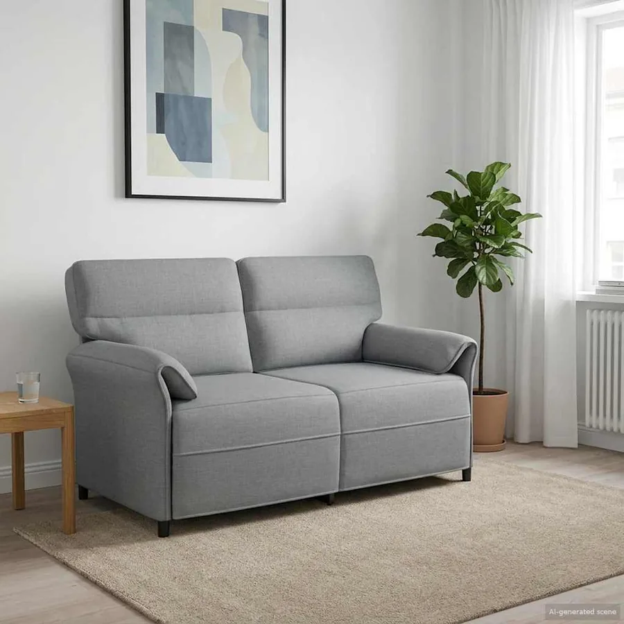 Canapé 100% polyester, cadre en métal, MDF, Contreplaqué