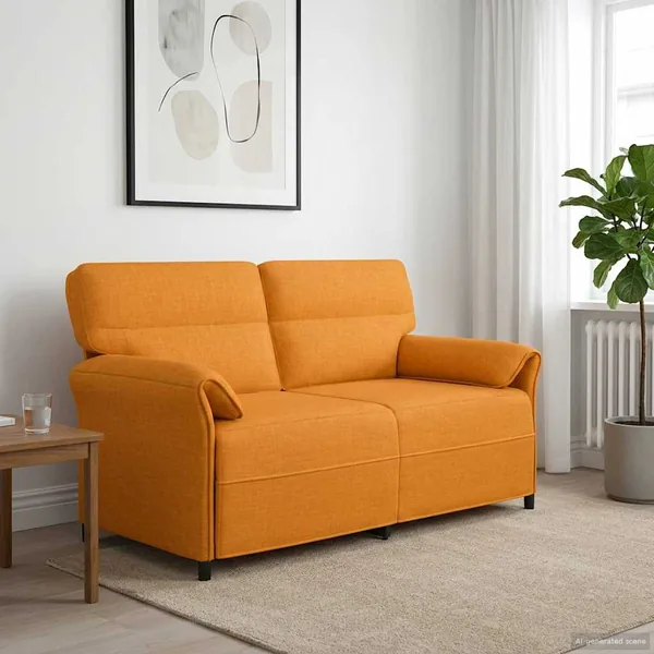 Canapé 100% polyester, cadre en métal, MDF, Contreplaqué