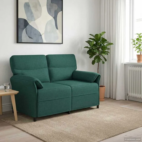Canapé 100% polyester, cadre en métal, MDF, Contreplaqué