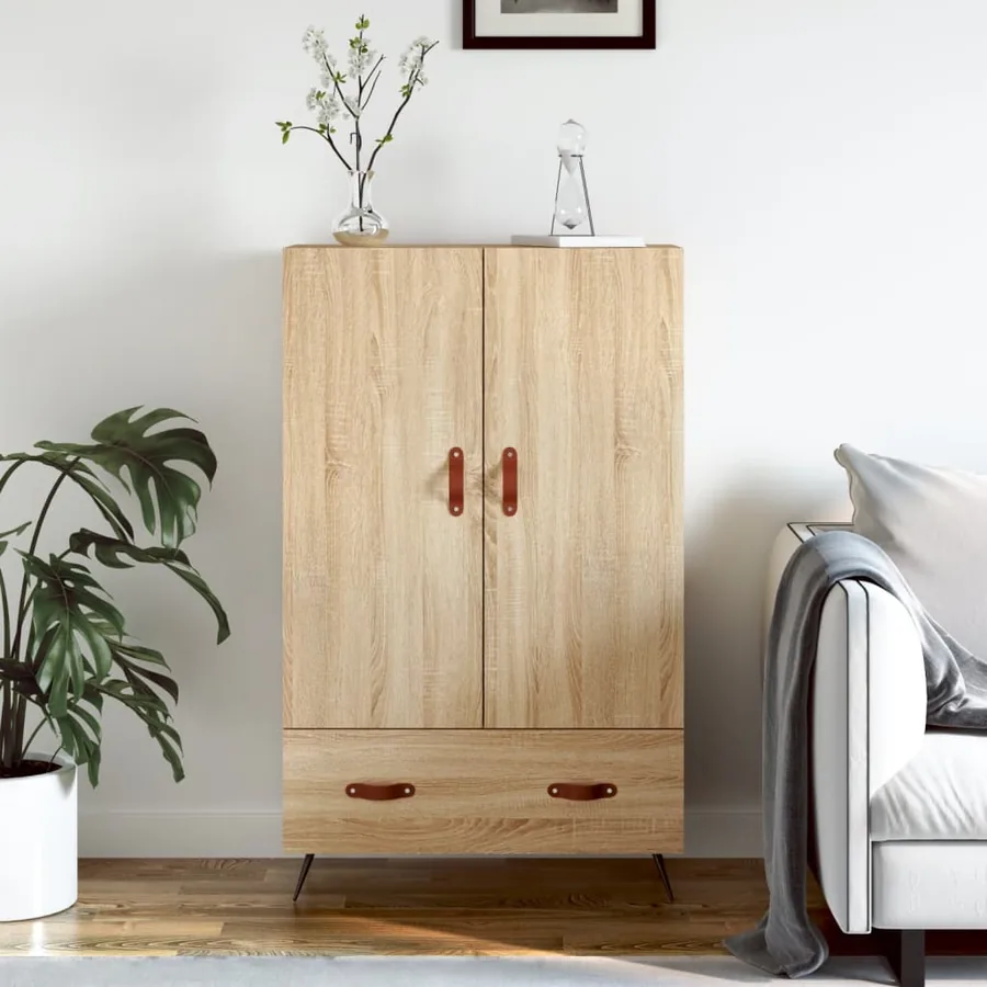 Buffet haut chêne sonoma 69,5x31x115 cm bois d'ingénierie - 2