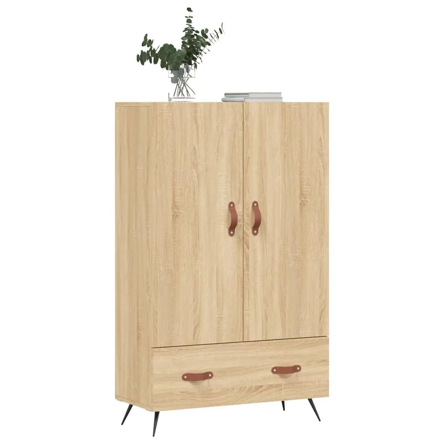 Buffet haut chêne sonoma 69,5x31x115 cm bois d'ingénierie - 4