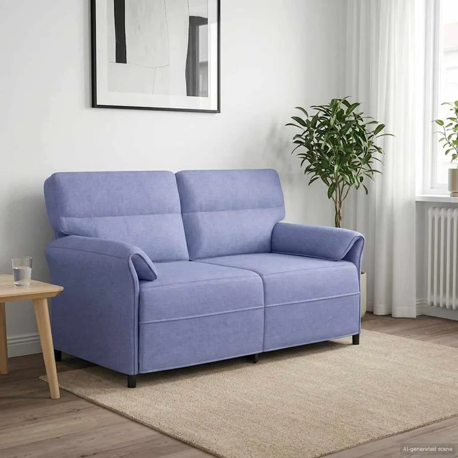 Canapé 100% polyester, cadre en métal, MDF, Contreplaqué