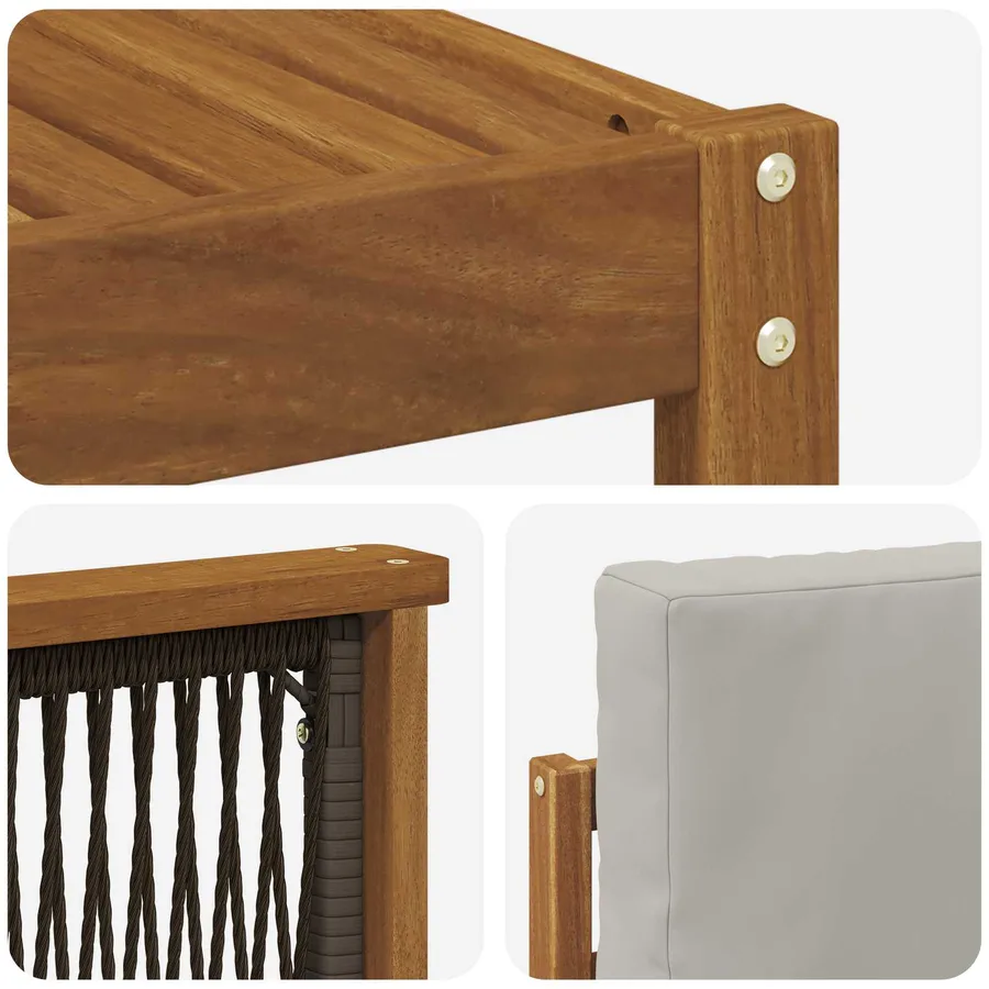 Ensemble de canapé d'angle 6 pcs Naturel et gris clair - 6