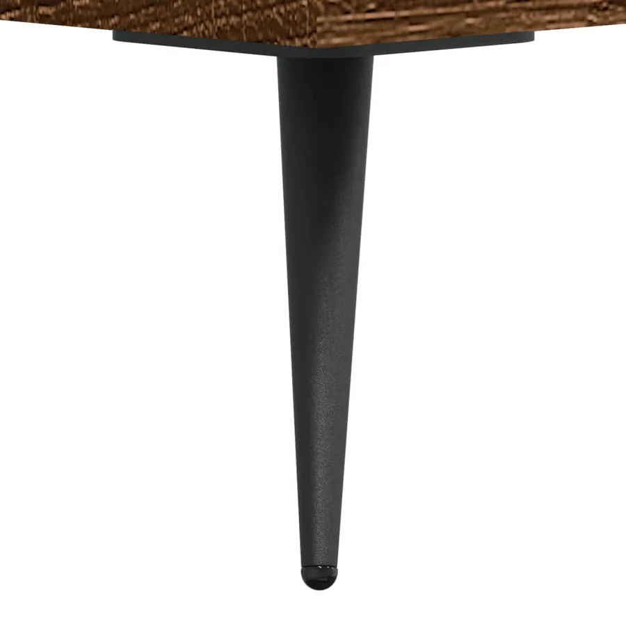 Buffet haut chêne marron 69,5x31x115 cm bois d'ingénierie - 11