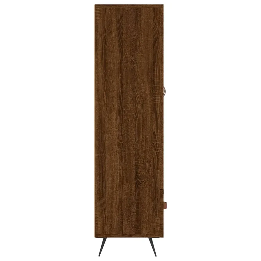 Buffet haut chêne marron 69,5x31x115 cm bois d'ingénierie - 7