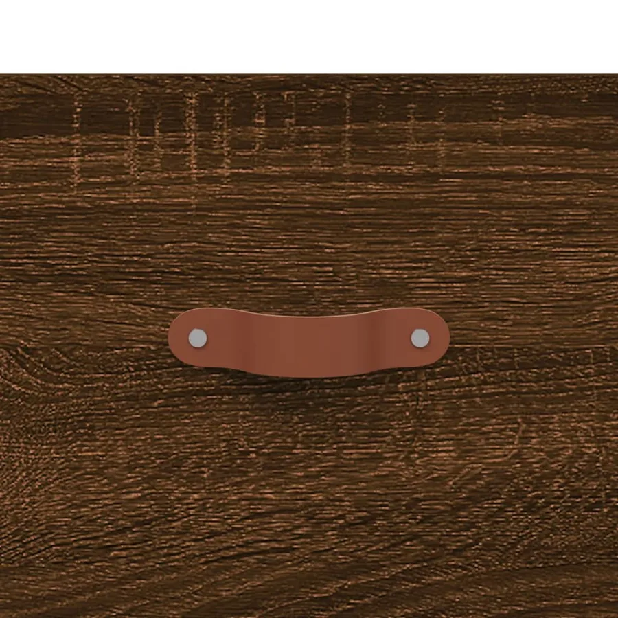 Buffet haut chêne marron 69,5x31x115 cm bois d'ingénierie - 9