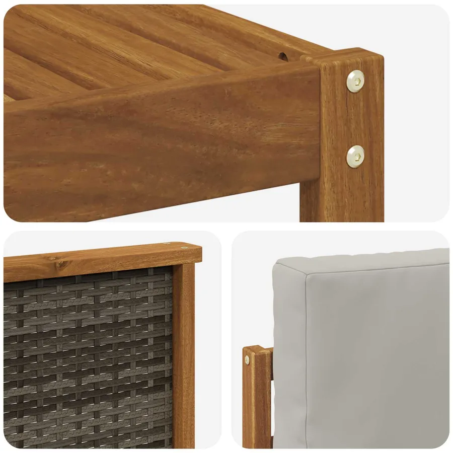 Ensemble de canapé d'angle 6 pcs Naturel et gris clair - 7