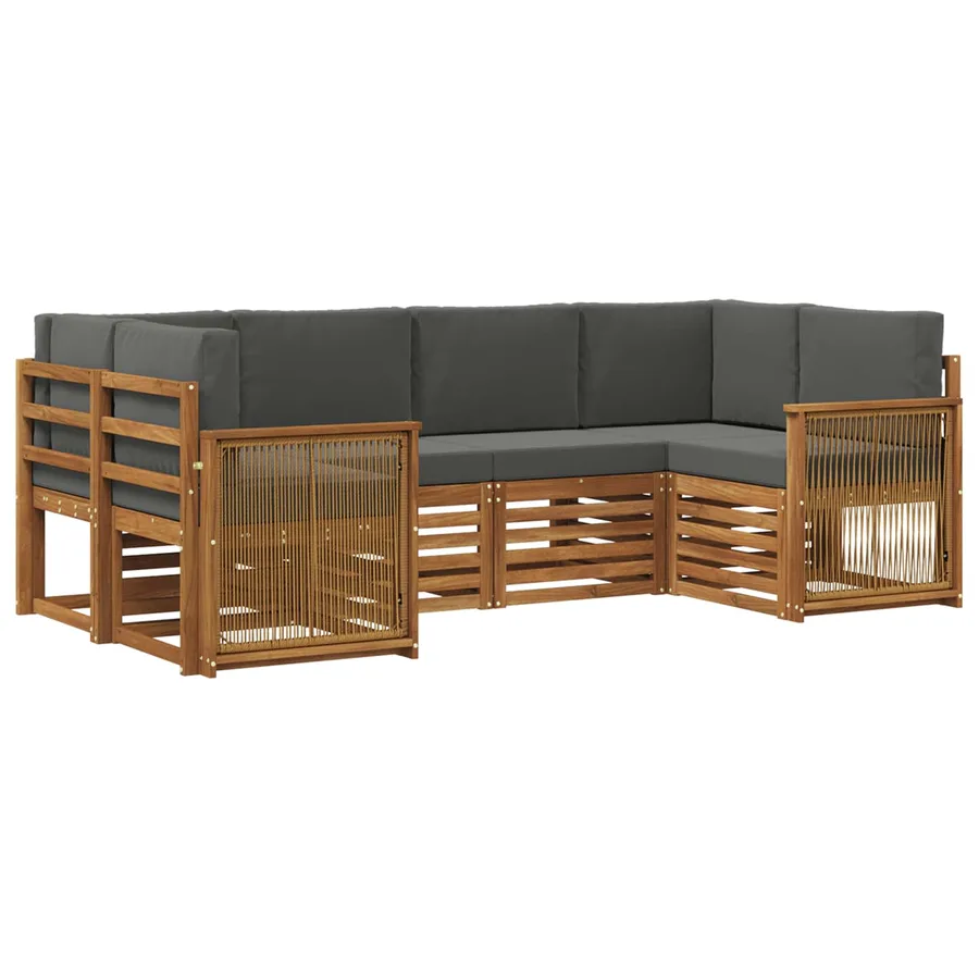Ensemble de canapé d'angle 5 pcs Naturel et Anthracite - 2