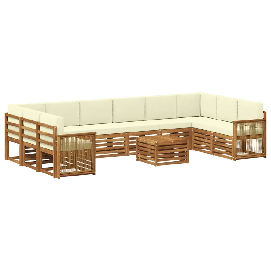 Ensemble de canapés d'extérieur 8 pcs Naturel et Crème - 2