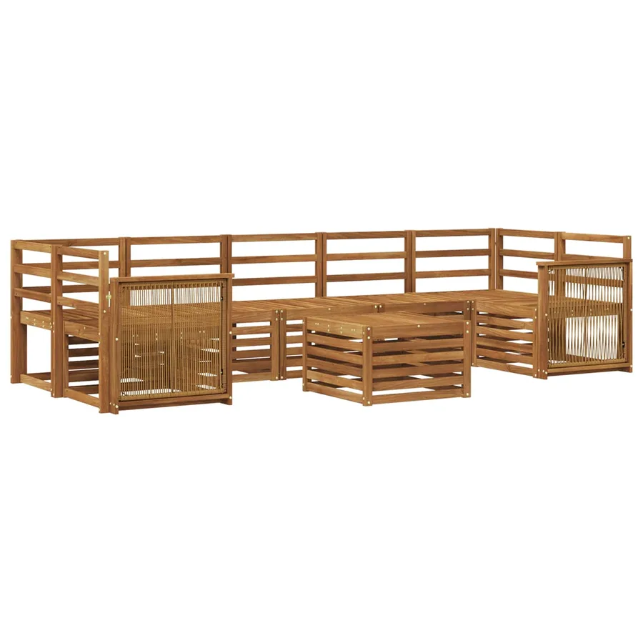 Ensemble de canapés d'extérieur 8 pcs Naturel - 2