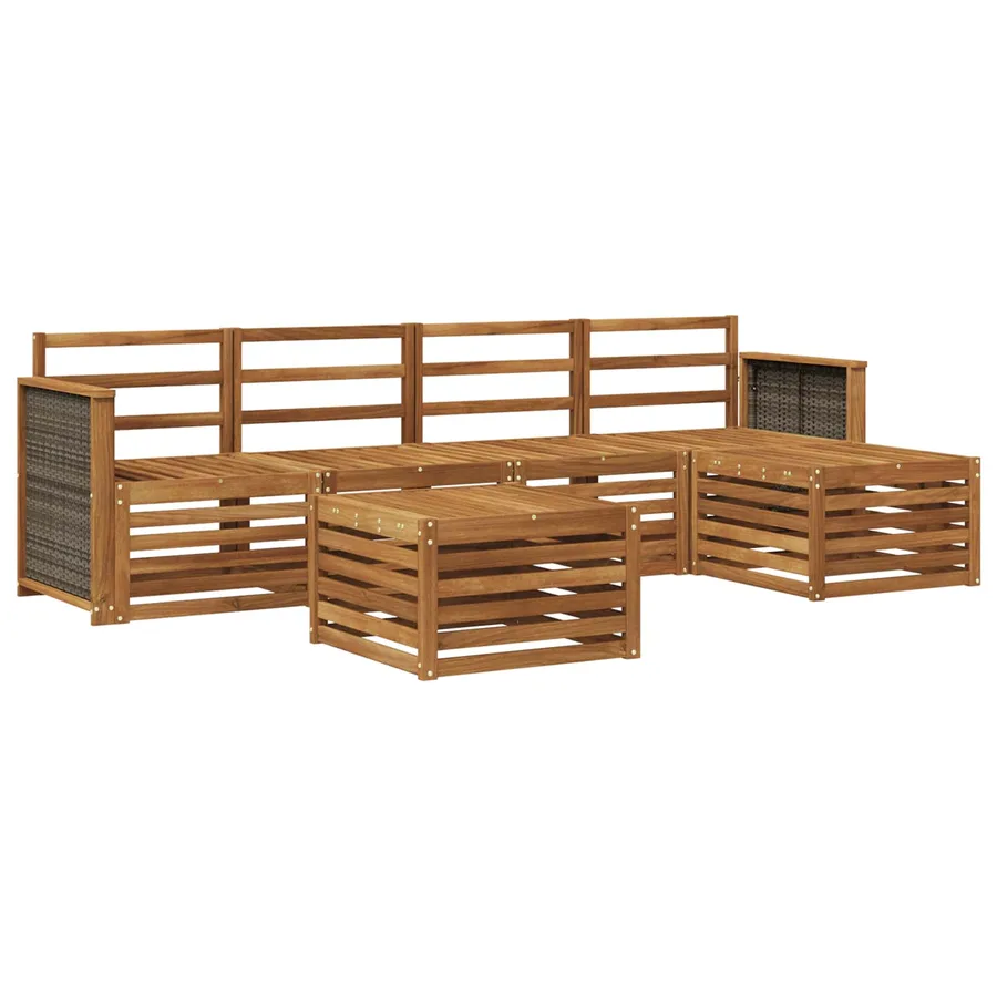 Ensemble de canapés d'extérieur 6 pcs Naturel - 2