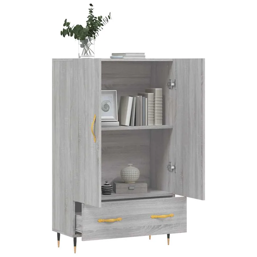 Buffet haut sonoma gris 69,5x31x115 cm bois d'ingénierie - 4