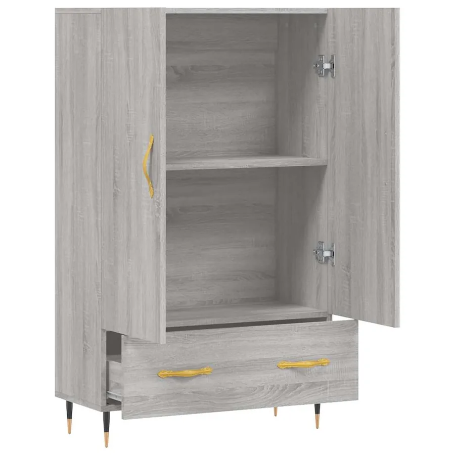 Buffet haut sonoma gris 69,5x31x115 cm bois d'ingénierie - 5