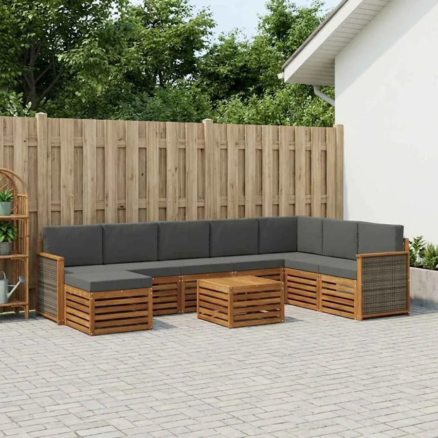 Ensemble de canapés d'extérieur 7 pcs Naturel et Anthracite