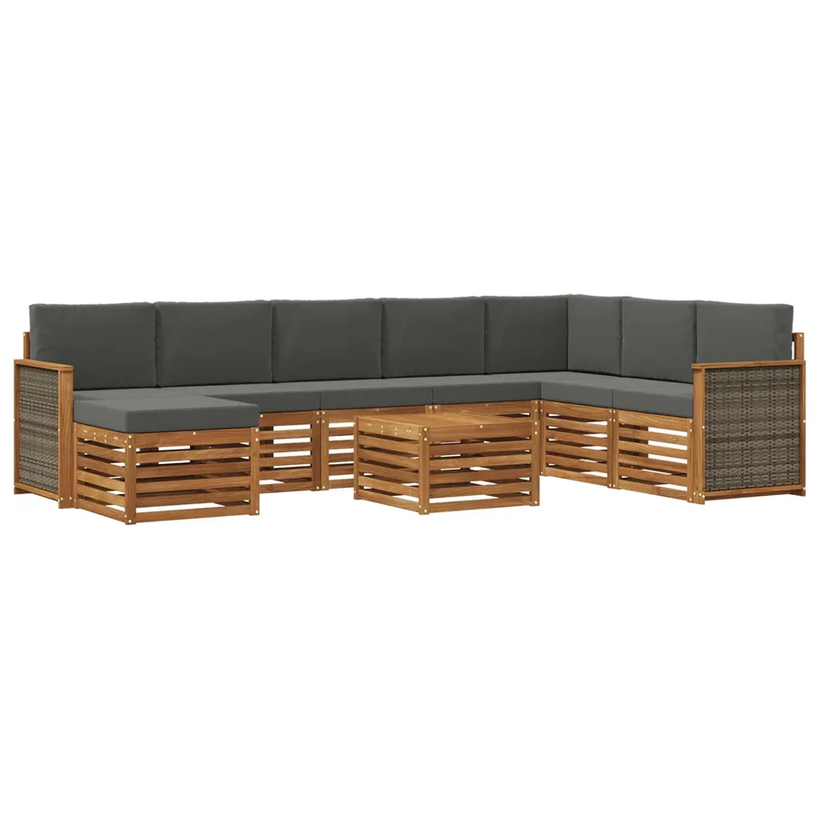 Ensemble de canapés d'extérieur 7 pcs Naturel et Anthracite - 2