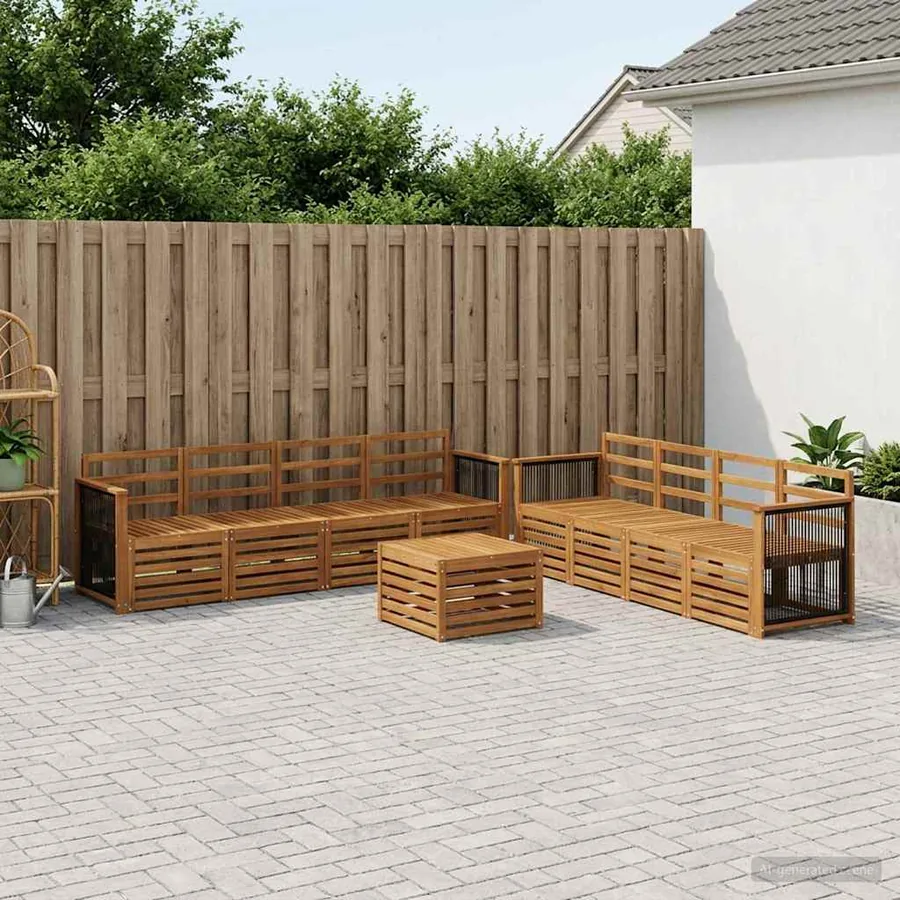 Ensembles de canapés 9 pcs Bois d'Acacia Massif