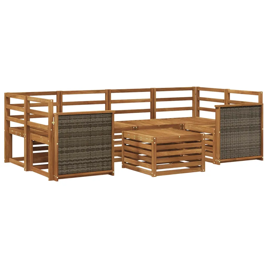 Ensemble de canapés d'extérieur 7 pcs Naturel - 2