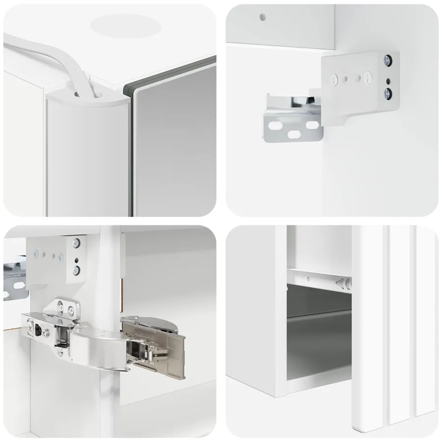 Ensemble d'armoire de salle de bain 4 pcs Blanc - 9