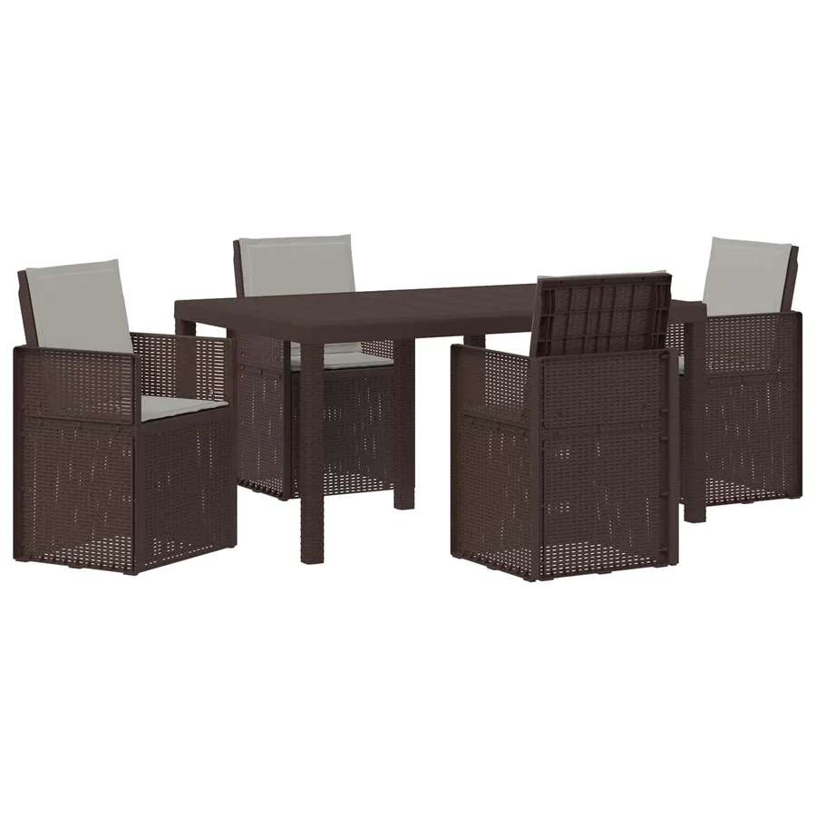 Ensemble de salle à manger pour jardin avec coussin 5 pcs PP - 2