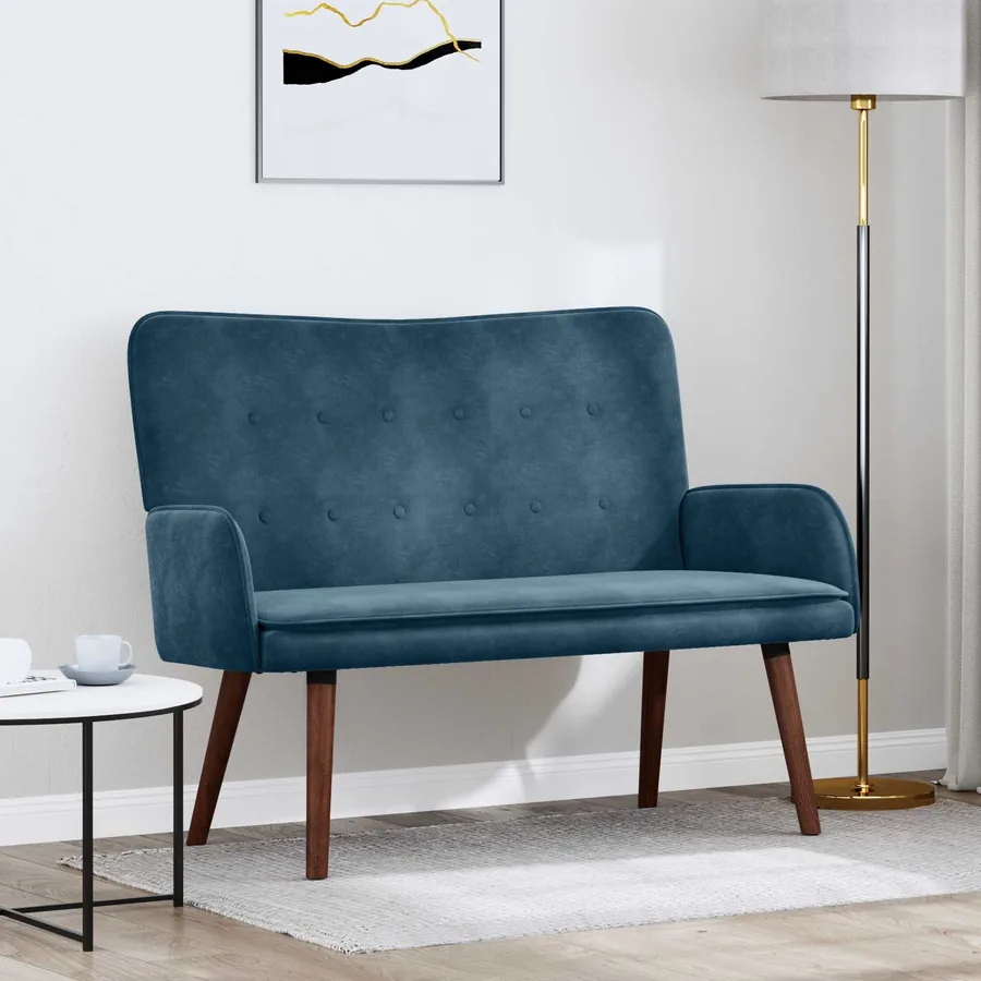 Sofa 2 places Bleu 115 x 61 x 87 cm Velours