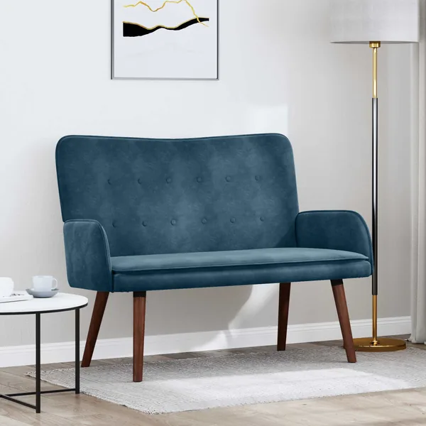 Sofa 2 places Bleu 115 x 61 x 87 cm Velours