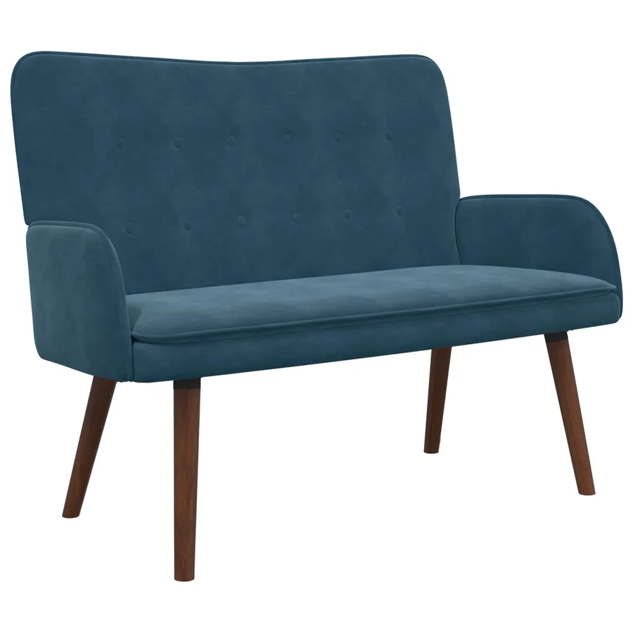 Sofa 2 places Bleu 115 x 61 x 87 cm Velours - 2