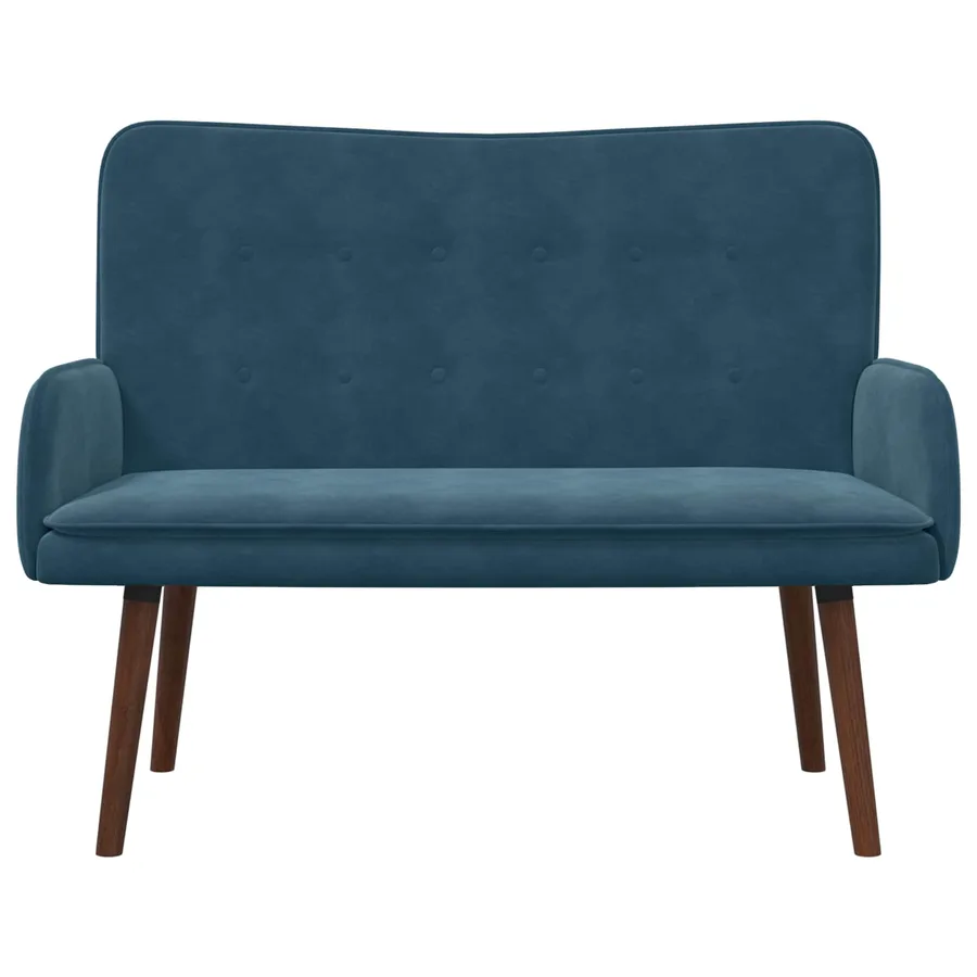 Sofa 2 places Bleu 115 x 61 x 87 cm Velours - 4