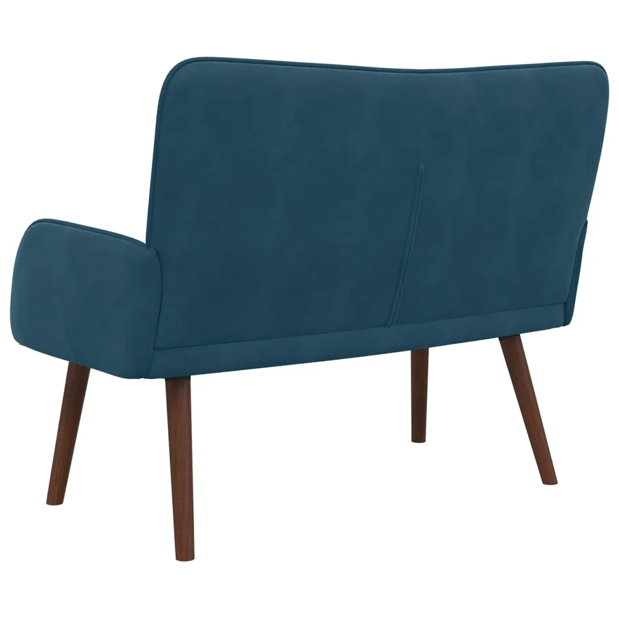 Sofa 2 places Bleu 115 x 61 x 87 cm Velours - 6