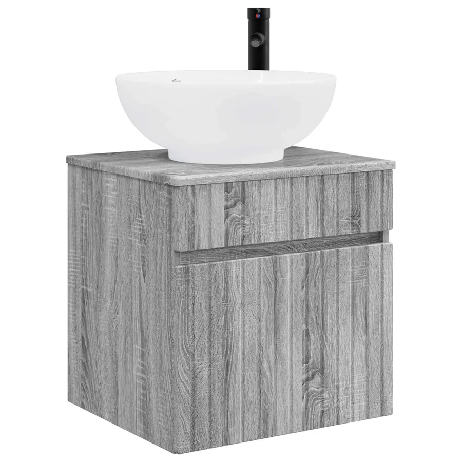 Ensemble d'armoire de salle de bain 4 pcs Sonoma gris - 5