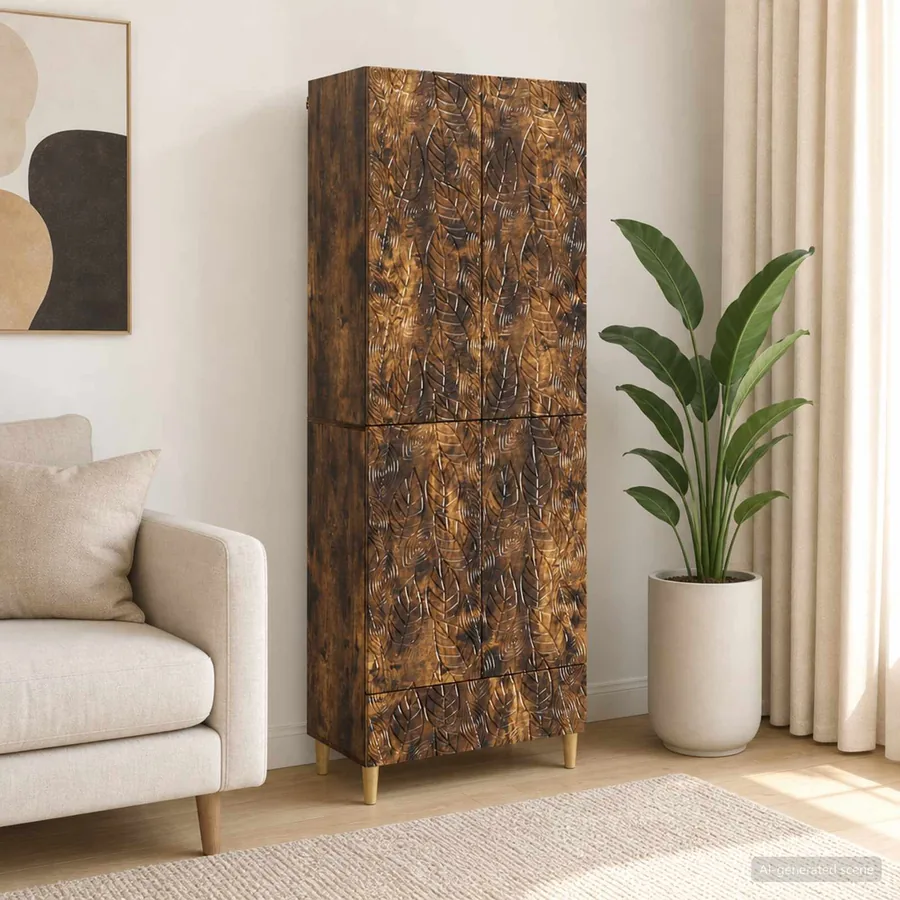 Ensemble de Meubles 2 pcs Chêne fumé Bois d'ingénierie