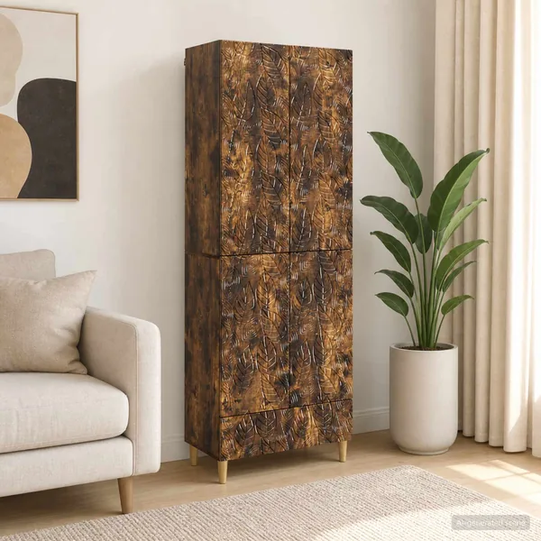 Ensemble de Meubles 2 pcs Chêne fumé Bois d'ingénierie