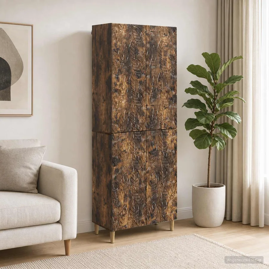 Ensemble de Meubles 2 pcs Chêne fumé Bois d'ingénierie