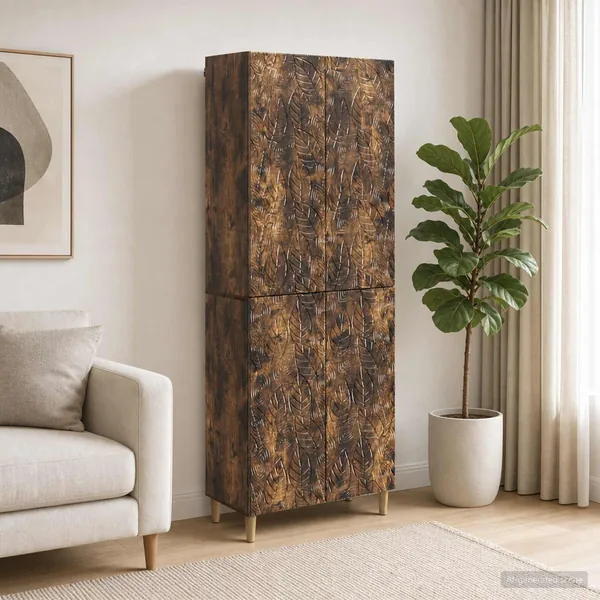 Ensemble de Meubles 2 pcs Chêne fumé Bois d'ingénierie
