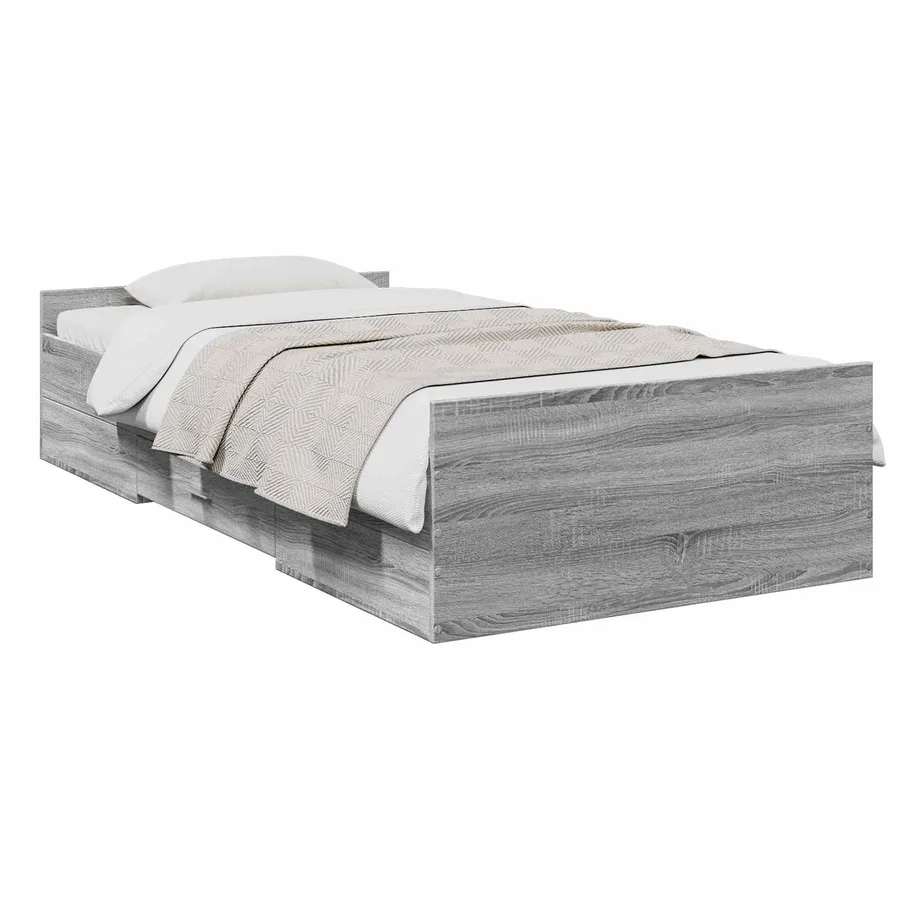 Cadre de lit avec rangement avec tiroir Sonoma gris 80 x 200 cm - 2