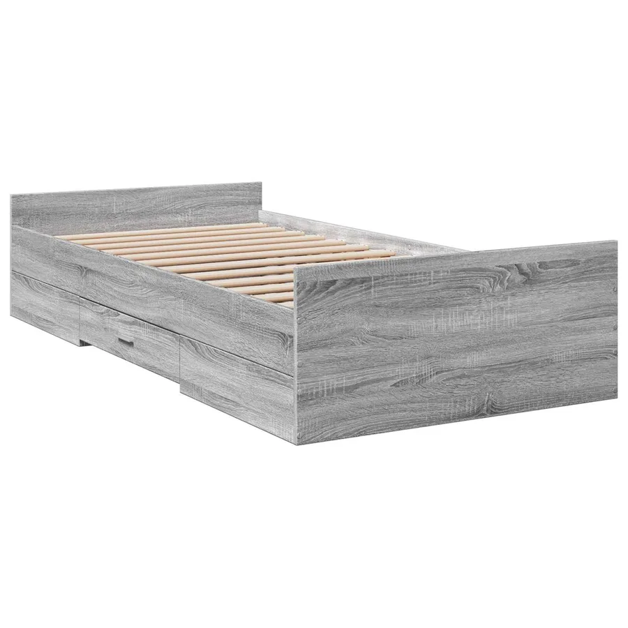 Cadre de lit avec rangement avec tiroir Sonoma gris 80 x 200 cm - 3