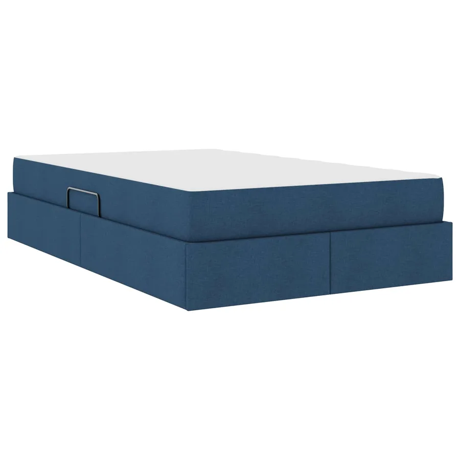 Lit avec rangement et matelas Bleu 120 x 190 cm Polyester - 10