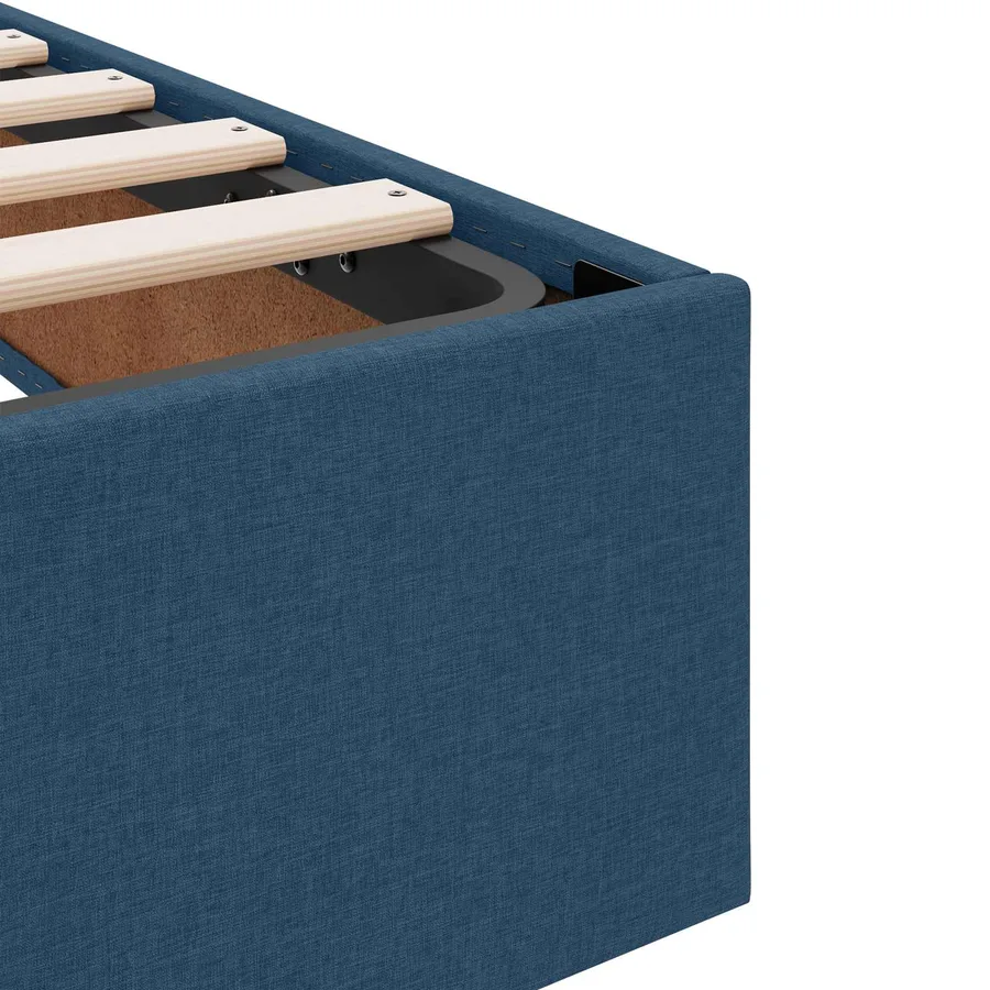Lit avec rangement et matelas Bleu 120 x 190 cm Polyester - 11