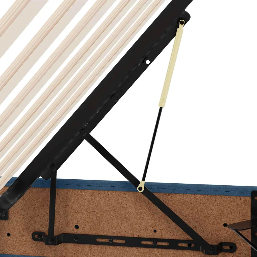 Lit avec rangement et matelas Bleu 120 x 190 cm Polyester - 12