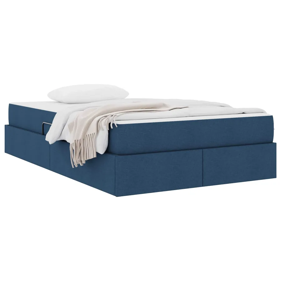 Lit avec rangement et matelas Bleu 120 x 190 cm Polyester - 3