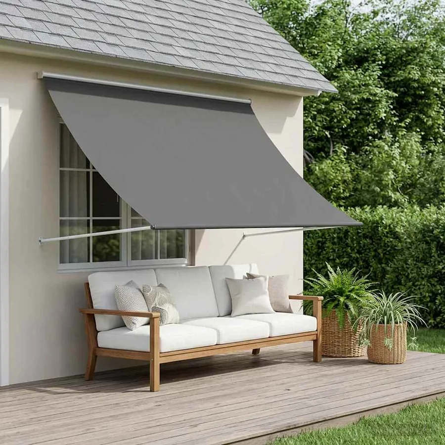 Auvent Gris clair 150 x 150 cm