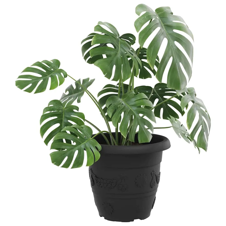 Pot à fleurs rond 24 pcs Noir Ø 34 x 28 cm Plastique - 3