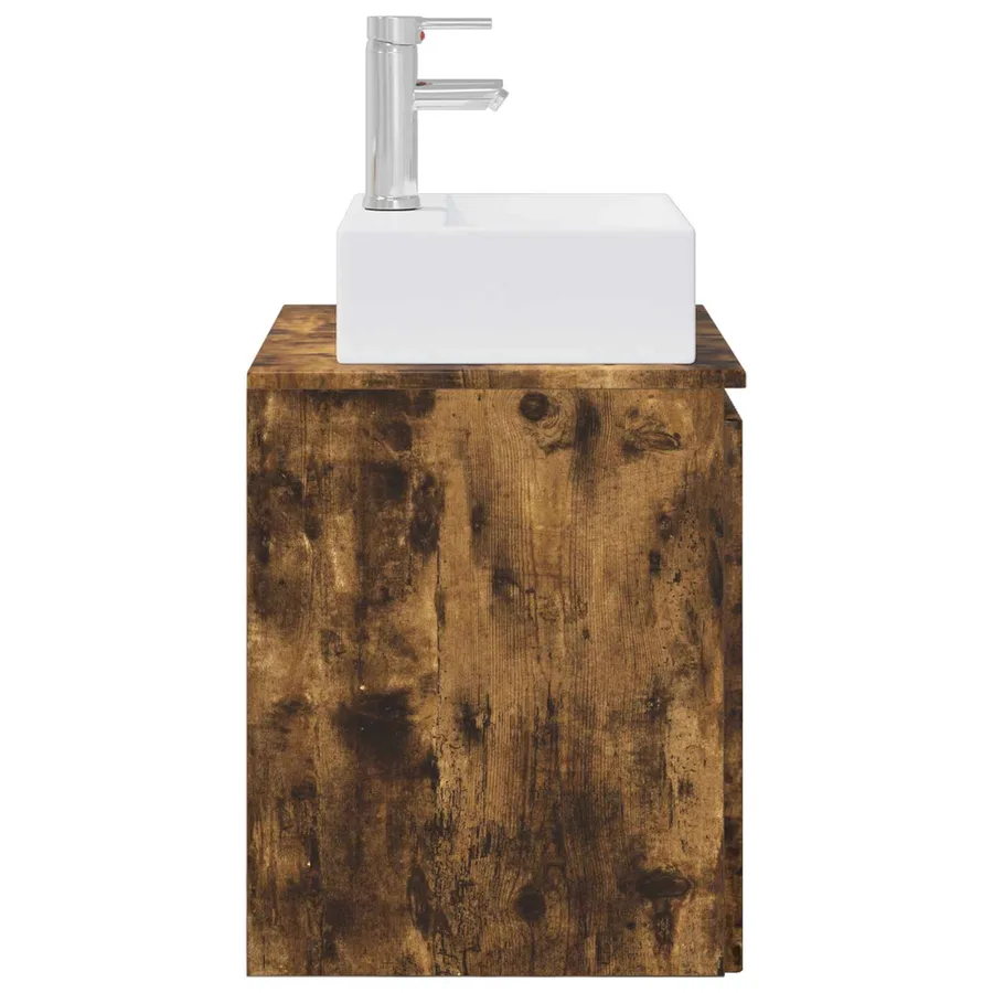 Vanité de lavabo mural Chêne fumé 49,5 x 41 x 62,5 cm - 4